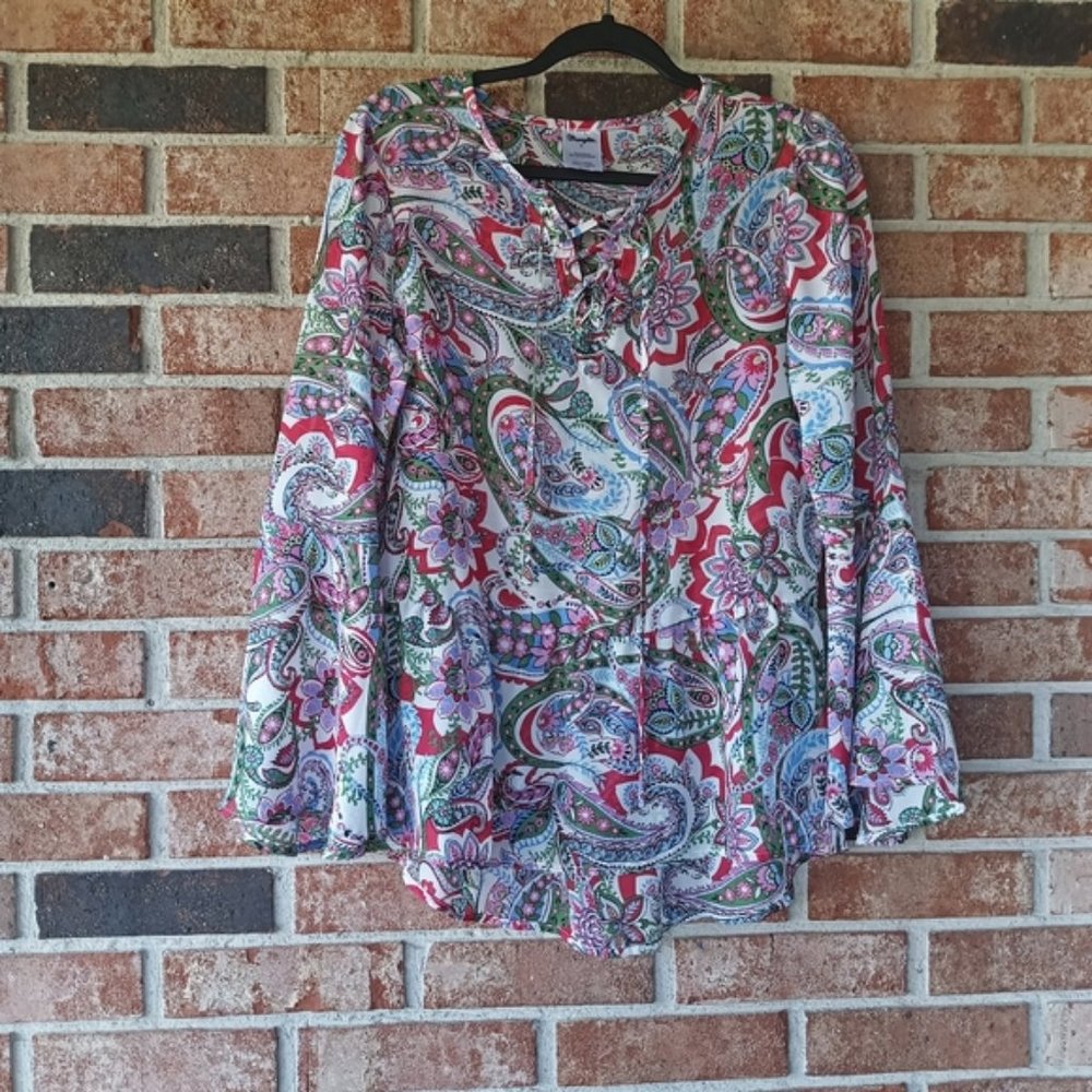 3/$30 Wrangler Boho Paisley Peasant Blouse S